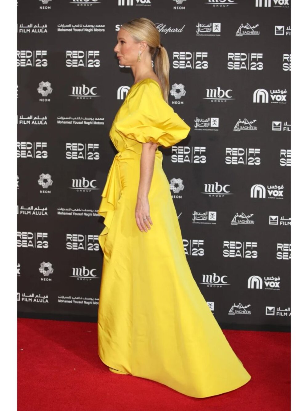 NWT Carolina Herrera Silk Sarong Gown Taxi Cab Yellow Puff Sleeve Maxi Dress Sz - Picture 10 of 13
